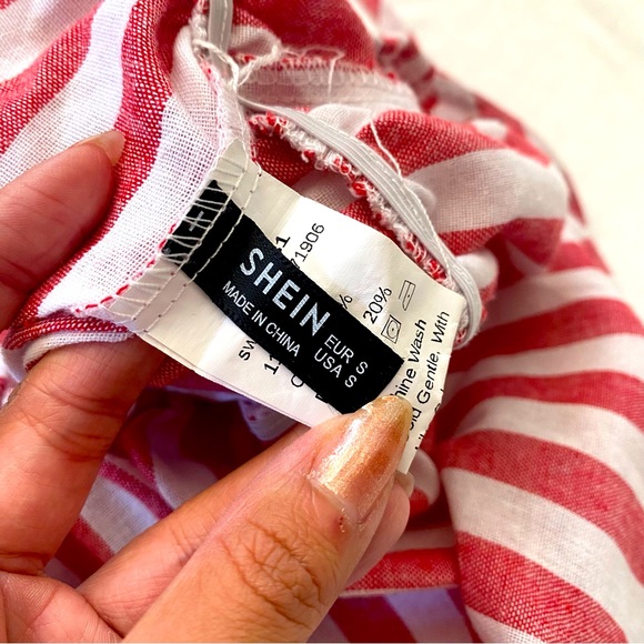 Red-Stripped Short Romper - Picture 4 of 4